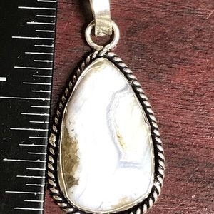 Blue lace agate pendant.